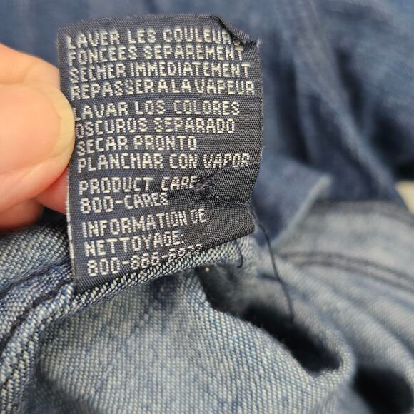 Polo Ralph Lauren denim men's shirt preppy traditional casual dark Medium - Picture 9 of 9